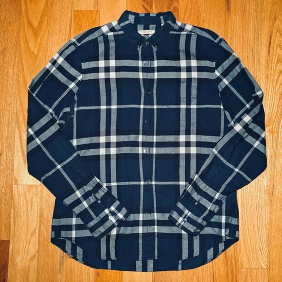 Burberry Plaid Blue Runway Button Down